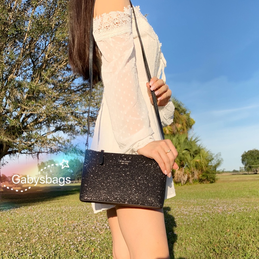 Glitter✨NWT Kate Spade Crossbody Black - Picture 1 of 5